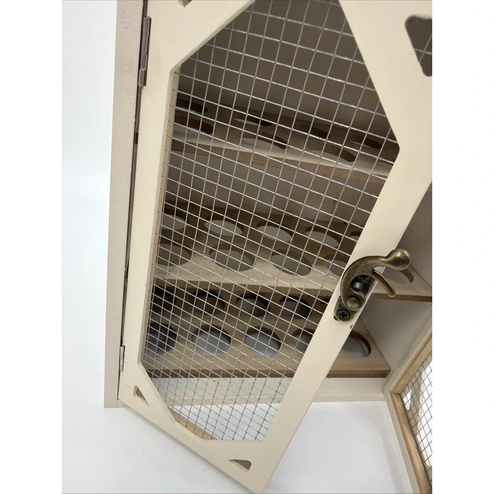 Egg Holder Farmhouse Storage Organizer Cabinet with Double Doors Egg Holds 30